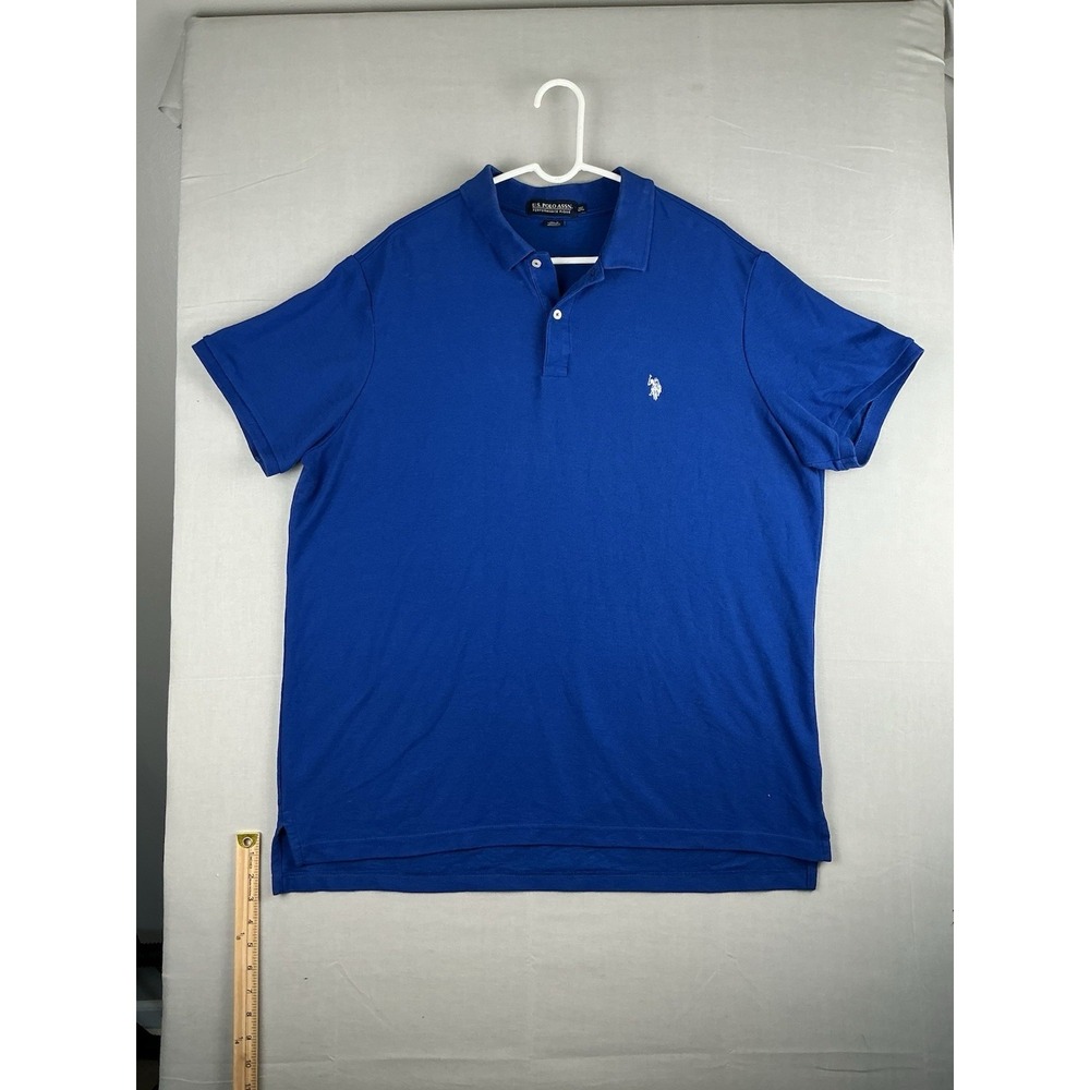 U.S. Polo Assn Performance Pique Polo Shirt Men's 2XL Blue Short Sleeve